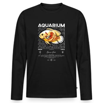 Oscar Fish Monster Fish Keeper Streetwear - Men's Premium Organic Long Sleeve Shirt - black - Front - Nico (187cm)