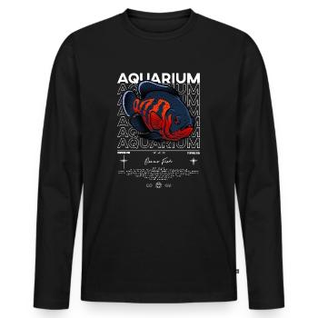 Oscar Fish Monster Fish Keeper Streetwear - Men's Premium Organic Long Sleeve Shirt - black - Front - Nico (187cm)