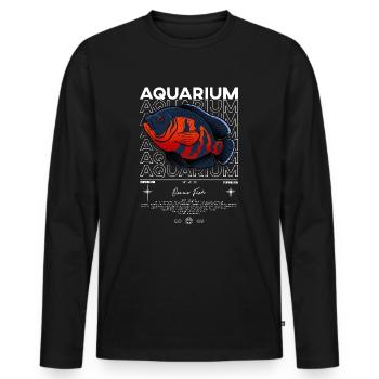 Oscar Fish Monster Fish Keeper Streetwear - Men's Premium Organic Long Sleeve Shirt - black - Front - Nico (187cm)