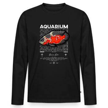 Oscar Fish Monster Fish Keeper Streetwear - Men's Premium Organic Long Sleeve Shirt - black - Front - Nico (187cm)