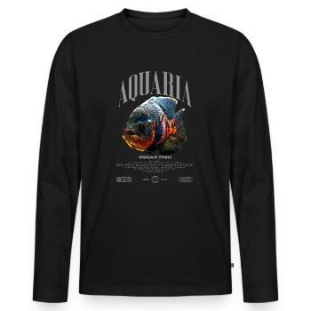 Oscar Fish Water Change Monster Fish - Men's Premium Organic Long Sleeve Shirt - black - Front - Nico (187cm)