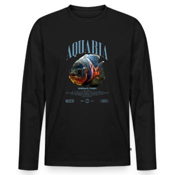 Oscar Fish Water Change Monster Fish - Men's Premium Organic Long Sleeve Shirt - black - Front - Nico (187cm)