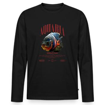 Oscar Fish Water Change Monster Fish - Men's Premium Organic Long Sleeve Shirt - black - Front - Nico (187cm)