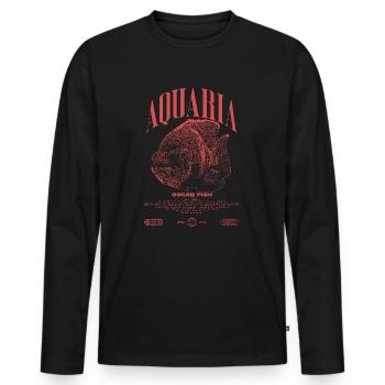 Oscar Fish Changement d’eau Poisson Monstre - T-shirt manches longues Premium bio Homme - noir - Devant - Nico (187cm)