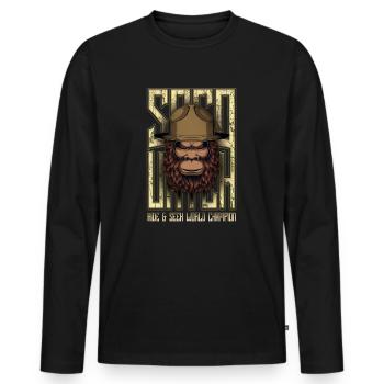 Cache-cache Champion du monde Bigfoot Sasquatch - T-shirt manches longues Premium bio Homme - noir - Devant - Nico (187cm)