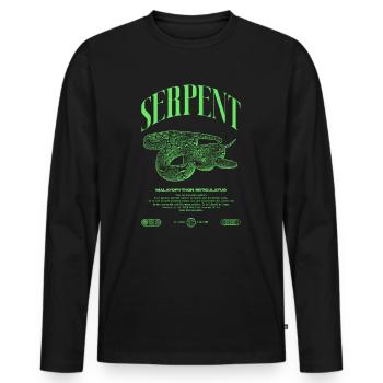 Gardien de reptiles python réticulé Streetwear - T-shirt manches longues Premium bio Homme - noir - Devant - Nico (187cm)