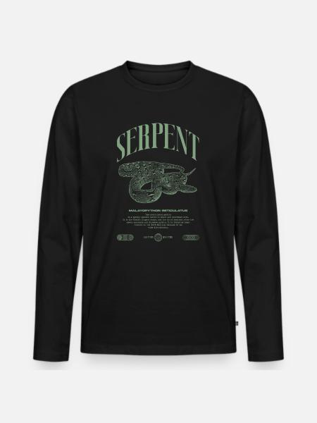 Retikulierte Python Reptile Keeper Streetwear - Männer Premium Bio Langarmshirt - Schwarz