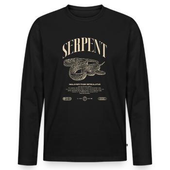 Gardien de reptiles python réticulé Streetwear - T-shirt manches longues Premium bio Homme - noir - Devant - Nico (187cm)