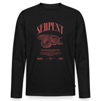 Gardien de reptiles python réticulé Streetwear - T-shirt manches longues Premium bio Homme - noir - Devant - Nico (187cm)
