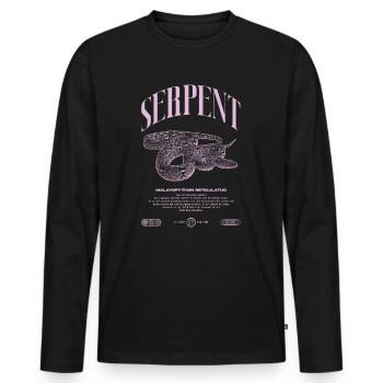 Gardien de reptiles python réticulé Streetwear - T-shirt manches longues Premium bio Homme - noir - Devant - Nico (187cm)