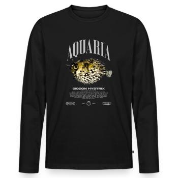 Stachelschwein Kugelfischhalter Moderne Streetwear - Männer Premium Bio Langarmshirt - Schwarz - Vorne - Nico (187cm)