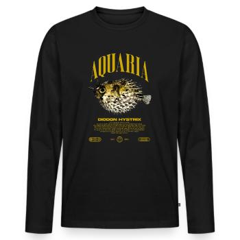 Stachelschwein Kugelfischhalter Moderne Streetwear - Männer Premium Bio Langarmshirt - Schwarz - Vorne - Nico (187cm)