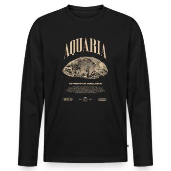 Oscar Fish Keeper Modern Streetwear - Men's Premium Organic Long Sleeve Shirt - black - Front - Nico (187cm)