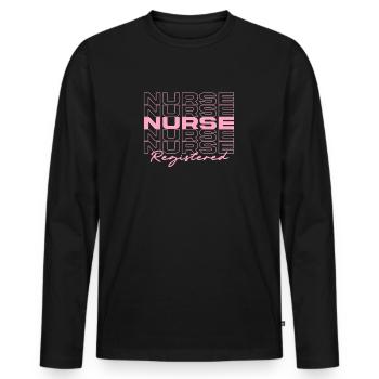 Infirmière autorisée Infirmières médicales élégantes - T-shirt manches longues Premium bio Homme - noir - Devant - Nico (187cm)