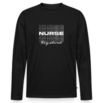 Infirmière autorisée Infirmières médicales élégantes - T-shirt manches longues Premium bio Homme - noir - Devant - Nico (187cm)