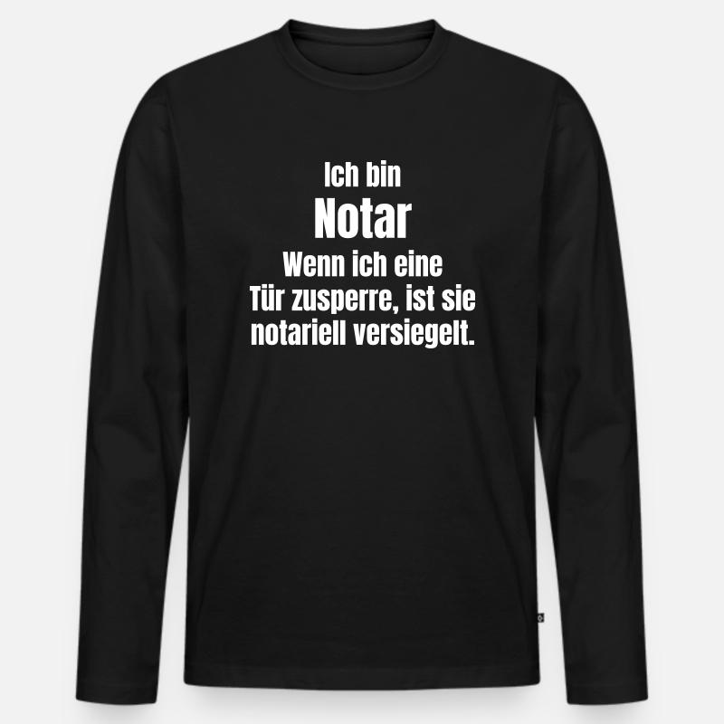 Notar - Männer Premium Bio Langarmshirt - Schwarz