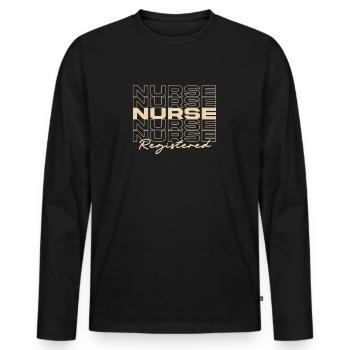 Infirmière autorisée Infirmières médicales élégantes - T-shirt manches longues Premium bio Homme - noir - Devant - Nico (187cm)