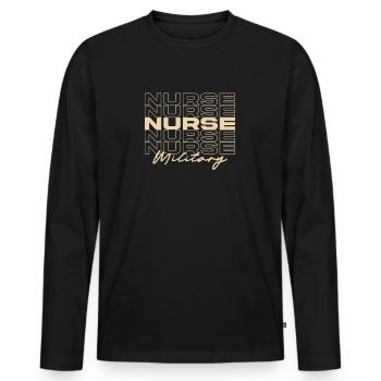 Military Nurse Medical Nurses Stylish - Men's Premium Organic Long Sleeve Shirt - black - Front - Nico (187cm)