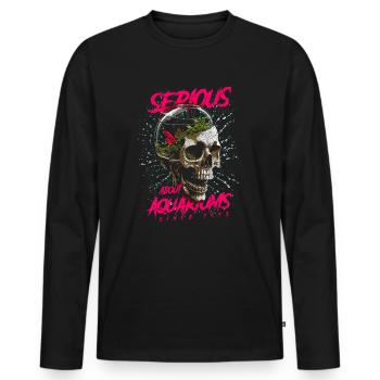 Sérieux au sujet des aquariums Gardien de poissons Anniversaire 1973 - T-shirt manches longues Premium bio Homme - noir - Devant - Nico (187cm)