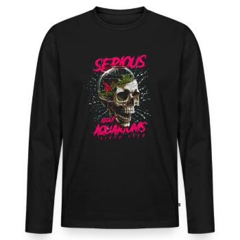 Ernsthaft über Aquarien Fischhalter Geburtstag 1958 - Männer Premium Bio Langarmshirt - Schwarz - Vorne - Nico (187cm)