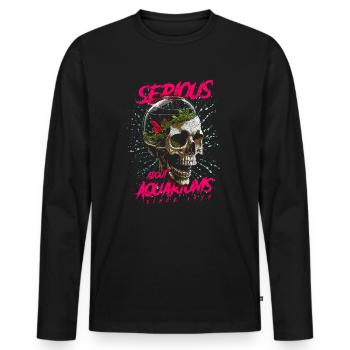 Ernsthaft über Aquarien Fischhalter Geburtstag 1957 - Männer Premium Bio Langarmshirt - Schwarz - Vorne - Nico (187cm)