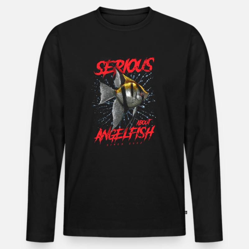 Seit 2002 ernsthaft im Diskusfisch - Männer Premium Bio Langarmshirt - Schwarz