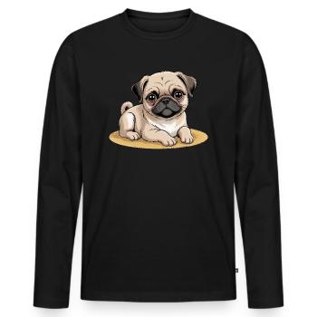 Dogs Pets Pets - Men's Premium Organic Long Sleeve Shirt - black - Front - Nico (187cm)