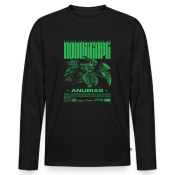 Aquascaping Anubias Aquatic Plant Fish Keeper - Men's Premium Organic Long Sleeve Shirt - black - Front - Nico (187cm)