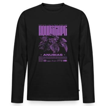 Aquascaping Anubias Aquatic Plant Fish Keeper - Men's Premium Organic Long Sleeve Shirt - black - Front - Nico (187cm)