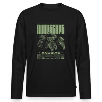 Aquascaping Anubias Aquatic Plant Fish Keeper - Men's Premium Organic Long Sleeve Shirt - black - Front - Nico (187cm)