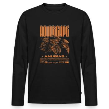 Aquascaping Anubias Aquatic Plant Fish Keeper - Men's Premium Organic Long Sleeve Shirt - black - Front - Nico (187cm)