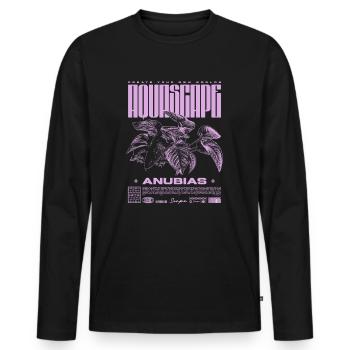 Aquascaping Anubias Aquatic Plant Fish Keeper - Men's Premium Organic Long Sleeve Shirt - black - Front - Nico (187cm)