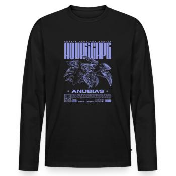 Aquascaping Anubias Aquatic Plant Fish Keeper - Men's Premium Organic Long Sleeve Shirt - black - Front - Nico (187cm)