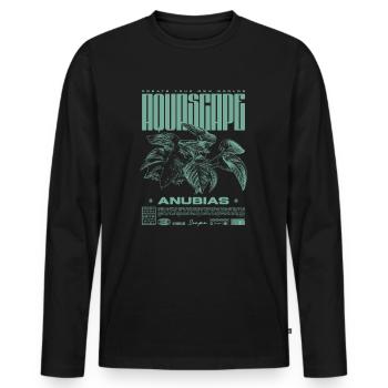 Aquascaping Anubias Aquatic Plant Fish Keeper - Men's Premium Organic Long Sleeve Shirt - black - Front - Nico (187cm)