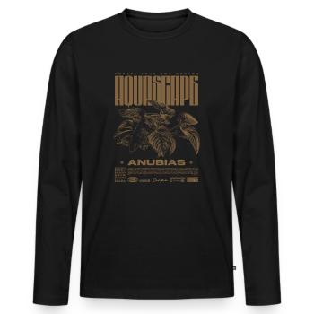 Aquascaping Anubias Aquatic Plant Fish Keeper - Men's Premium Organic Long Sleeve Shirt - black - Front - Nico (187cm)