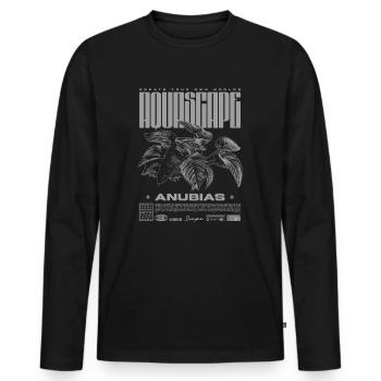 Aquascaping Anubias Aquatic Plant Fish Keeper - Men's Premium Organic Long Sleeve Shirt - black - Front - Nico (187cm)