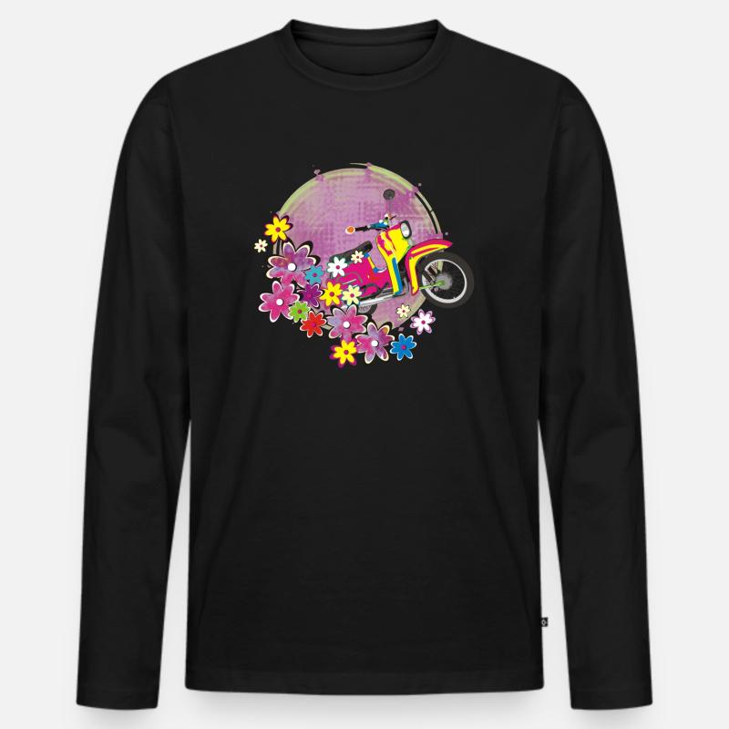 Schwalbe bunt - Männer Premium Bio Langarmshirt - Schwarz