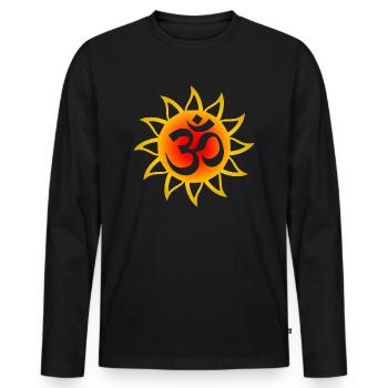 Om sun - Men's Premium Organic Long Sleeve Shirt - black - Front - Nico (187cm)