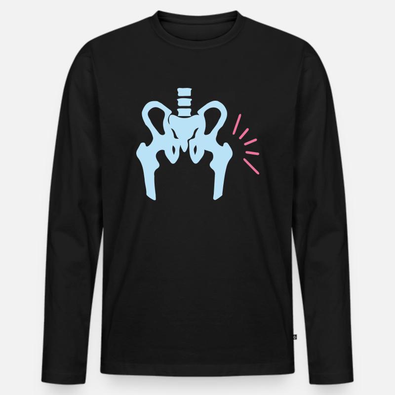 Hüftschmerz - Männer Premium Bio Langarmshirt - Schwarz