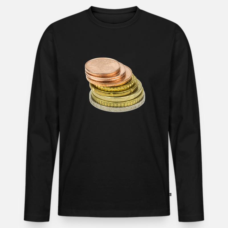 euro cent - Männer Premium Bio Langarmshirt - Schwarz
