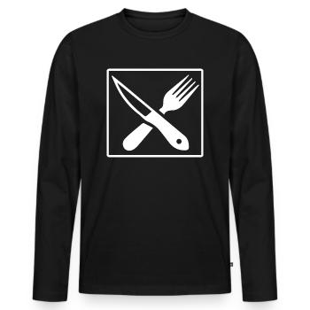 Cuisine cuisine cuisine cuisine Food Kitchen - T-shirt manches longues Premium bio Homme - noir - Devant - Nico (187cm)