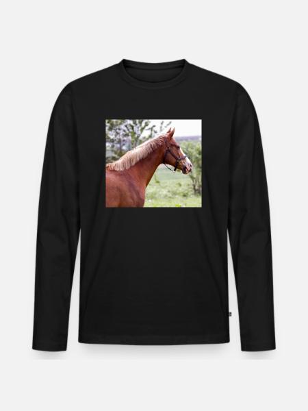 Cheval. Cheval. - T-shirt manches longues Premium bio Homme - noir