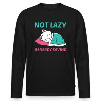 Not Lazy - Men's Premium Organic Long Sleeve Shirt - black - Front - Nico (187cm)