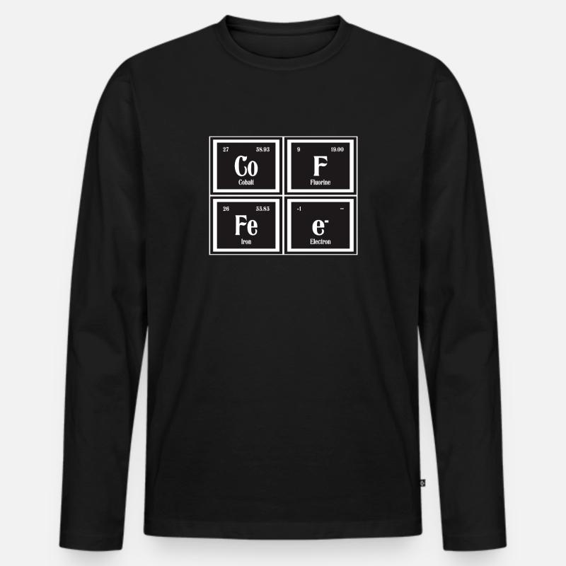 Kaffee | Periodensystem der Elemente - Männer Premium Bio Langarmshirt - Schwarz