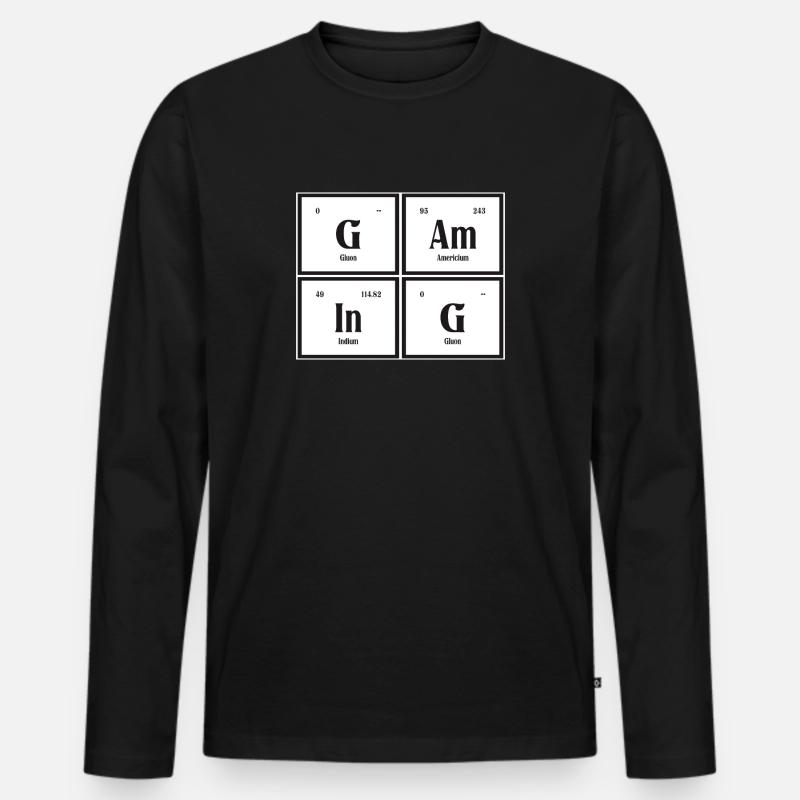 Gaming - Periodensystem der Elemente - Männer Premium Bio Langarmshirt - Schwarz