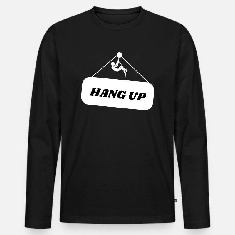 Hang Up - Männer Premium Bio Langarmshirt - Schwarz