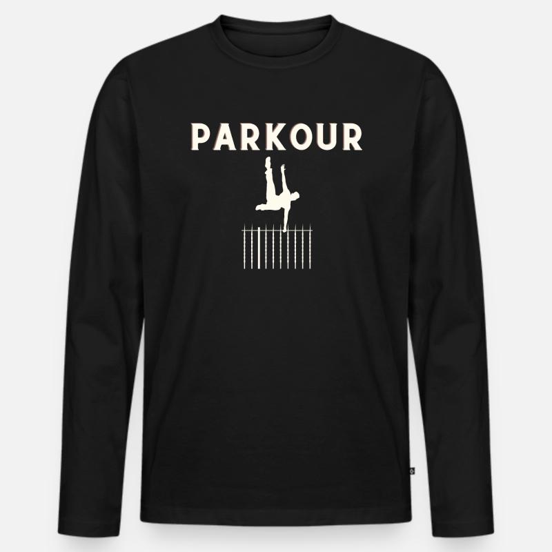 Parkour - Männer Premium Bio Langarmshirt - Schwarz