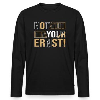 Not your serious! - Denglish Proverbs Denglisch - Men's Premium Organic Long Sleeve Shirt - black - Front - Nico (187cm)