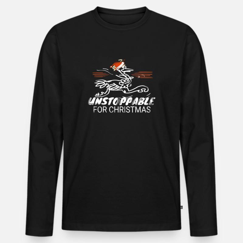 Weihnachtsbote - Männer Premium Bio Langarmshirt - Schwarz