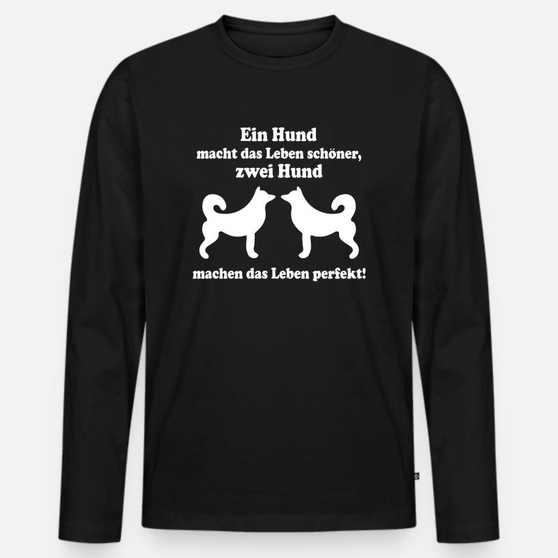 Dog Hund - Männer Premium Bio Langarmshirt - Schwarz